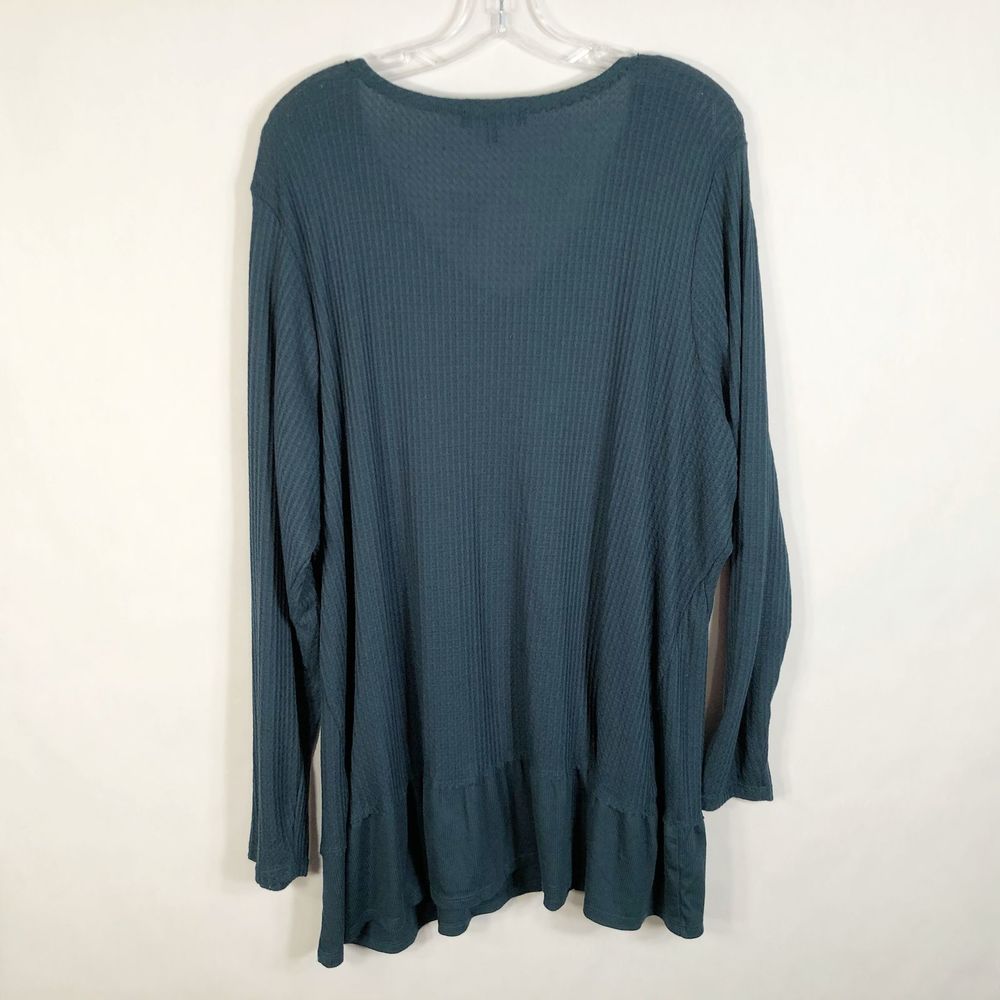 Dressbarn BLEU Plus Size 2X Blouse Green 789 - Picture 2 of 6